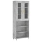 vidaXL Aparador alto madera contrachapada gris hormigón 69,5x34x180 cm vidaXL Aparador alto madera contrachapada gris hormigón 69,5x34x180 cm