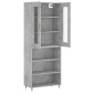 vidaXL Aparador alto madera contrachapada gris hormigón 69,5x34x180 cm vidaXL Aparador alto madera contrachapada gris hormigón 69,5x34x180 cm