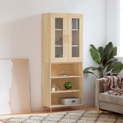 vidaXL Aparador alto madera contrachapada color roble 69,5x34x180 cm