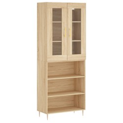 vidaXL Aparador alto madera contrachapada color roble 69,5x34x180 cm