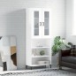 vidaXL Aparador alto madera contrachapada blanco brillo 69,5x34x180 cm vidaXL Aparador alto madera contrachapada blanco brillo 69,5x34x180 cm