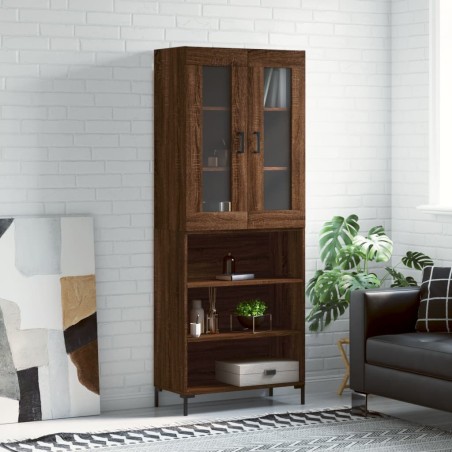 vidaXL Aparador alto madera contrachapada marrón roble 69,5x34x180 cm