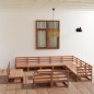 vidaXL Muebles de jardín 13 pzas y cojines marrón miel madera pino vidaXL Muebles de jardín 13 pzas y cojines marrón miel madera pino