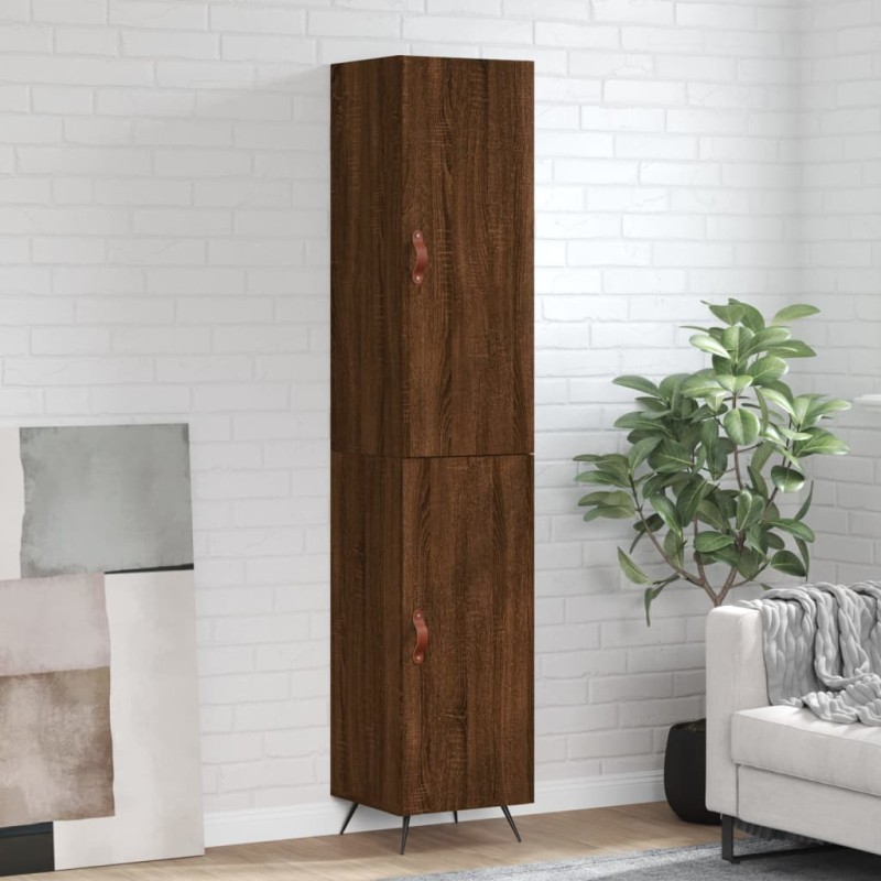 vidaXL Aparador alto madera contrachapada roble marrón 34,5x34x180 cm vidaXL Aparador alto madera contrachapada roble marrón 34,5x34x180 cm