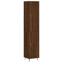 vidaXL Aparador alto madera contrachapada roble marrón 34,5x34x180 cm