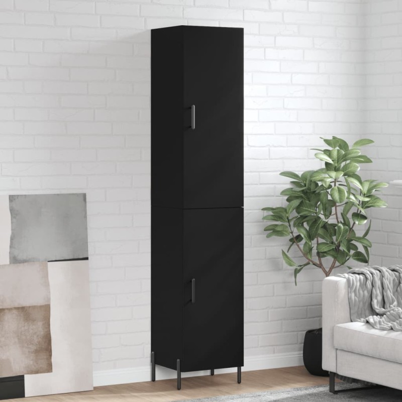 vidaXL Aparador de madera contrachapada negro 34,5x34x180 cm vidaXL Aparador de madera contrachapada negro 34,5x34x180 cm