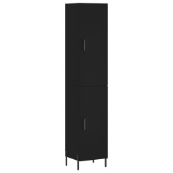 vidaXL Aparador de madera contrachapada negro 34,5x34x180 cm
