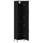 vidaXL Aparador de madera contrachapada negro 34,5x34x180 cm vidaXL Aparador de madera contrachapada negro 34,5x34x180 cm