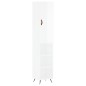 vidaXL Aparador alto madera contrachapada blanco brillo 34,5x34x180 cm