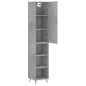vidaXL Aparador de madera contrachapada gris hormigón 34,5x34x180 cm vidaXL Aparador de madera contrachapada gris hormigón 34,5x34x180 cm