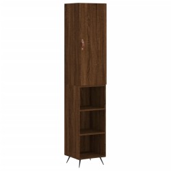 vidaXL Aparador alto madera contrachapada roble marrón 34,5x34x180 cm