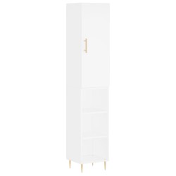 vidaXL Aparador alto madera contrachapada blanco 34,5x34x180 cm
