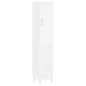 vidaXL Aparador alto madera contrachapada blanco 34,5x34x180 cm