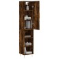 vidaXL Aparador de madera contrachapada roble ahumado 34,5x34x180 cm vidaXL Aparador de madera contrachapada roble ahumado 34,5x34x180 cm