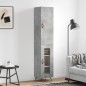 vidaXL Aparador de madera contrachapada gris hormigón 34,5x34x180 cm vidaXL Aparador de madera contrachapada gris hormigón 34,5x34x180 cm