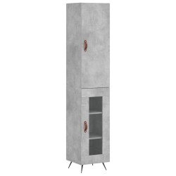 vidaXL Aparador de madera contrachapada gris hormigón 34,5x34x180 cm