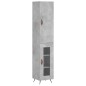 vidaXL Aparador de madera contrachapada gris hormigón 34,5x34x180 cm vidaXL Aparador de madera contrachapada gris hormigón 34,5x34x180 cm