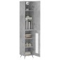 vidaXL Aparador de madera contrachapada gris hormigón 34,5x34x180 cm vidaXL Aparador de madera contrachapada gris hormigón 34,5x34x180 cm