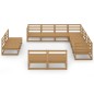 vidaXL Muebles de jardín 11 pzas y cojines marrón miel madera pino vidaXL Muebles de jardín 11 pzas y cojines marrón miel madera pino