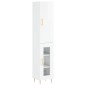 vidaXL Aparador alto madera contrachapada blanco brillo 34,5x34x180 cm