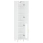 vidaXL Aparador alto madera contrachapada blanco brillo 34,5x34x180 cm