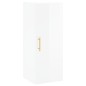 vidaXL Aparador alto madera contrachapada blanco brillo 34,5x34x180 cm