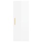 vidaXL Aparador alto madera contrachapada blanco brillo 34,5x34x180 cm
