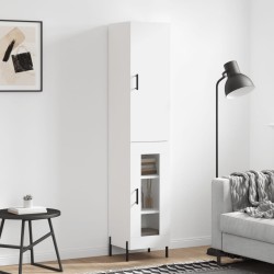 vidaXL Aparador alto madera contrachapada blanco 34,5x34x180 cm