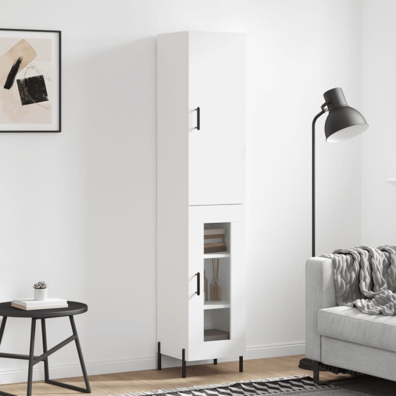vidaXL Aparador alto madera contrachapada blanco 34,5x34x180 cm vidaXL Aparador alto madera contrachapada blanco 34,5x34x180 cm