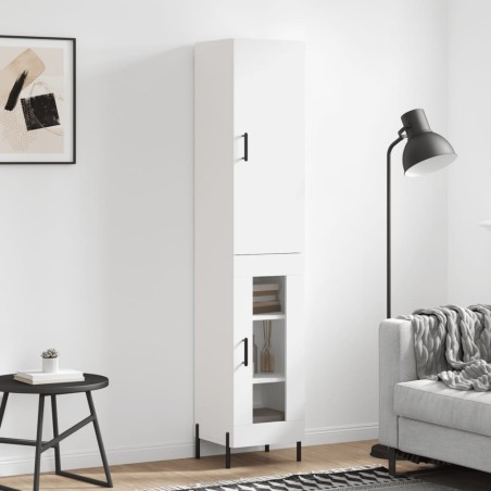vidaXL Aparador alto madera contrachapada blanco 34,5x34x180 cm