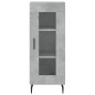 vidaXL Aparador de madera contrachapada gris hormigón 34,5x34x180 cm