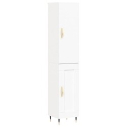 vidaXL Aparador alto madera contrachapada blanco 34,5x34x180 cm