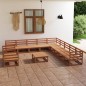 vidaXL Muebles de jardín 12 piezas marrón miel madera maciza de pino vidaXL Muebles de jardín 12 piezas marrón miel madera maciza de pino