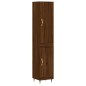 vidaXL Aparador alto madera contrachapada roble marrón 34,5x34x180 cm