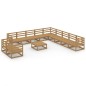 vidaXL Muebles de jardín 12 piezas marrón miel madera maciza de pino vidaXL Muebles de jardín 12 piezas marrón miel madera maciza de pino