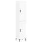 vidaXL Aparador alto madera contrachapada blanco 34,5x34x180 cm