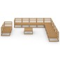 vidaXL Muebles de jardín 12 piezas marrón miel madera maciza de pino vidaXL Muebles de jardín 12 piezas marrón miel madera maciza de pino