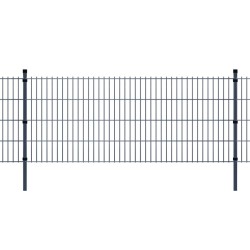 vidaXL Postes de valla 10 uds acero galvanizado gris 150 cm