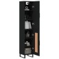 vidaXL Aparador de madera contrachapada negro 34,5x34x180 cm