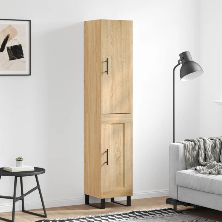 vidaXL Aparador de madera contrachapada roble Sonoma 34,5x34x180 cm