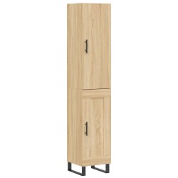 vidaXL Aparador de madera contrachapada roble Sonoma 34,5x34x180 cm