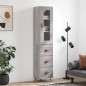 vidaXL Aparador alto madera contrachapada gris Sonoma 34,5x34x180 cm vidaXL Aparador alto madera contrachapada gris Sonoma 34,5x34x180 cm