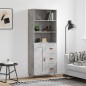 vidaXL Aparador alto madera contrachapada gris hormigón 69,5x34x180 cm vidaXL Aparador alto madera contrachapada gris hormigón 69,5x34x180 cm