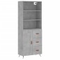 vidaXL Aparador alto madera contrachapada gris hormigón 69,5x34x180 cm vidaXL Aparador alto madera contrachapada gris hormigón 69,5x34x180 cm