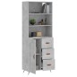 vidaXL Aparador alto madera contrachapada gris hormigón 69,5x34x180 cm vidaXL Aparador alto madera contrachapada gris hormigón 69,5x34x180 cm