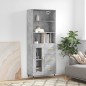 vidaXL Aparador alto madera contrachapada gris hormigón 69,5x34x180 cm vidaXL Aparador alto madera contrachapada gris hormigón 69,5x34x180 cm