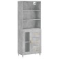 vidaXL Aparador alto madera contrachapada gris hormigón 69,5x34x180 cm vidaXL Aparador alto madera contrachapada gris hormigón 69,5x34x180 cm