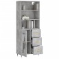vidaXL Aparador alto madera contrachapada gris hormigón 69,5x34x180 cm vidaXL Aparador alto madera contrachapada gris hormigón 69,5x34x180 cm