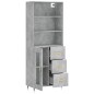 vidaXL Aparador alto madera contrachapada gris hormigón 69,5x34x180 cm vidaXL Aparador alto madera contrachapada gris hormigón 69,5x34x180 cm