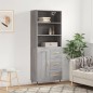 vidaXL Aparador alto madera contrachapada gris sonoma 69,5x34x180 cm vidaXL Aparador alto madera contrachapada gris sonoma 69,5x34x180 cm